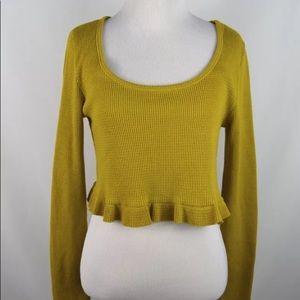 We The Free Free People Crop Ruffle Yellow Thermal