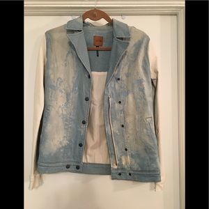 Joe's Jeans Denim and White Leather Jacket