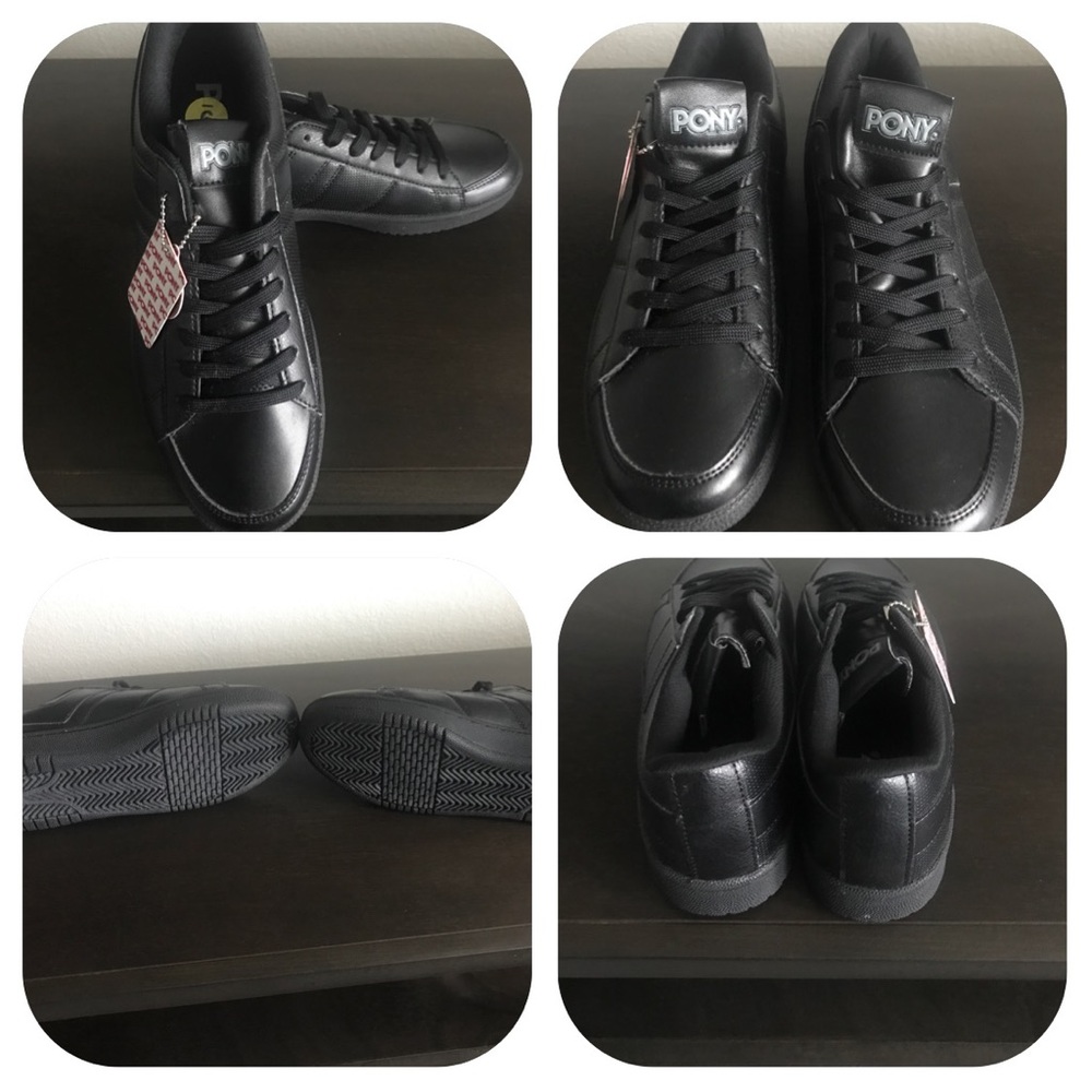 Men's Black Retro Pony Sneakers