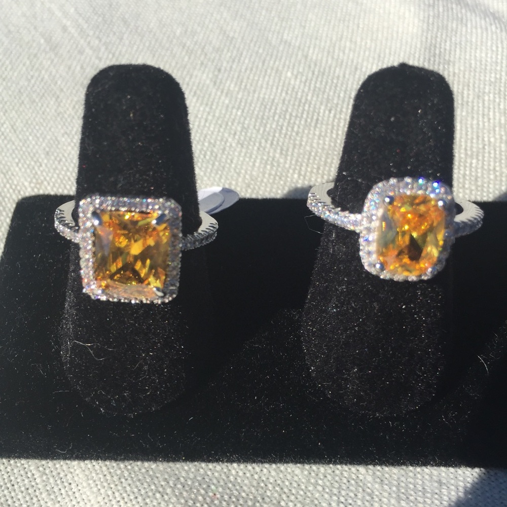 Yellow Sapphire Rings in 925 Sterling Silver