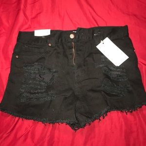 Black High rise shorts