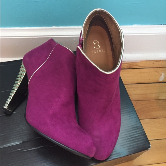 Pink faux-suede booties - Picture 5 of 5