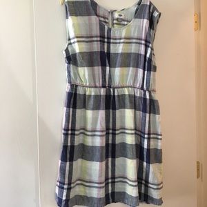 Old Navy plaid linen dress XL