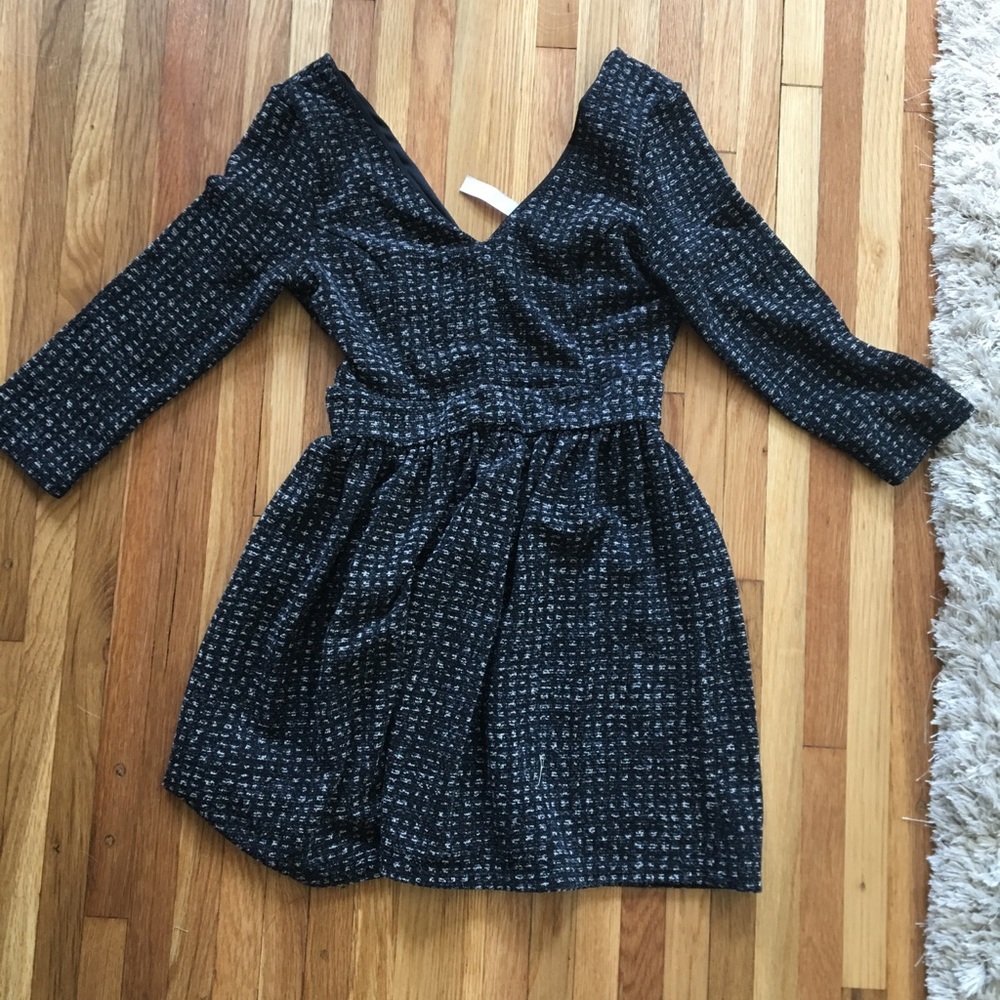 Francesca's Collection Deep V Knit Dress
