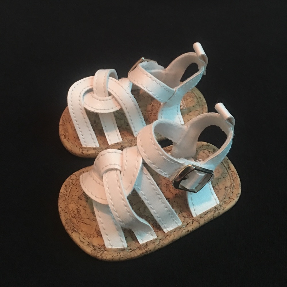 0-3m baby girl Carter's white "strappy" sandals