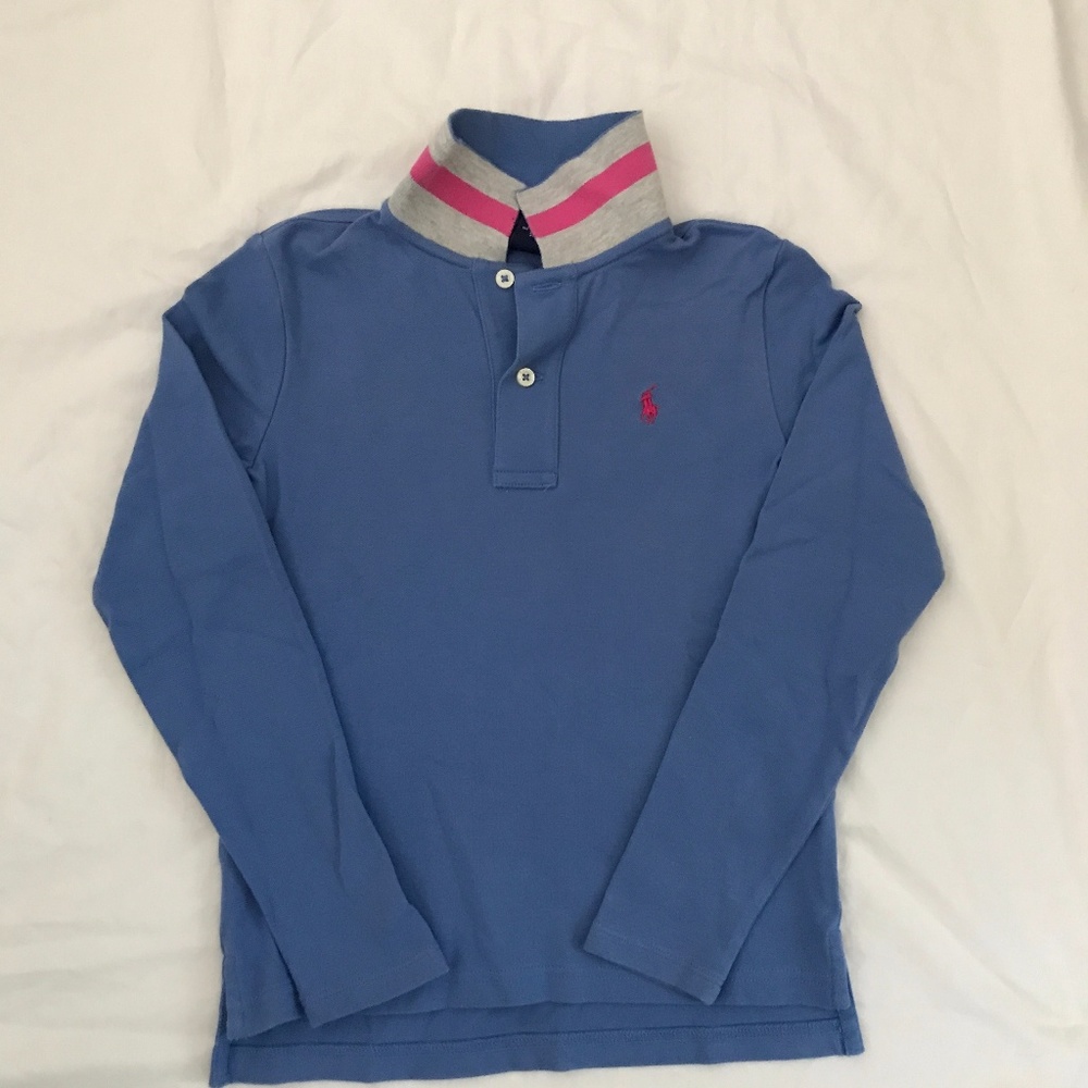 Ralph Lauren blue pink gray premium polo Small 7
