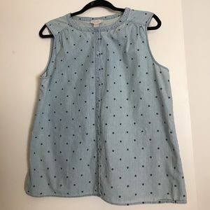 Loft Outlet chambray sleeveless button front tank