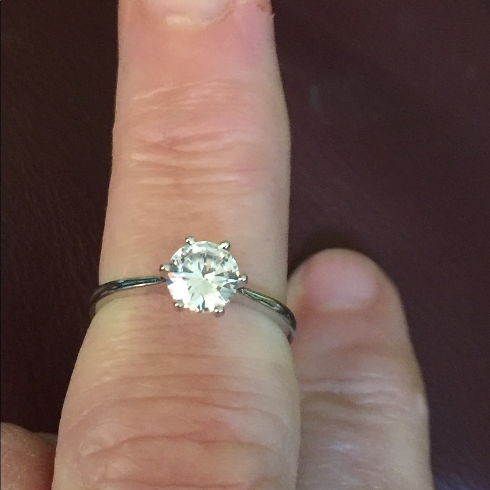 SS 925 White Topaz Solitaire