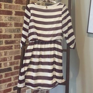 Size small maroon and white striped dress