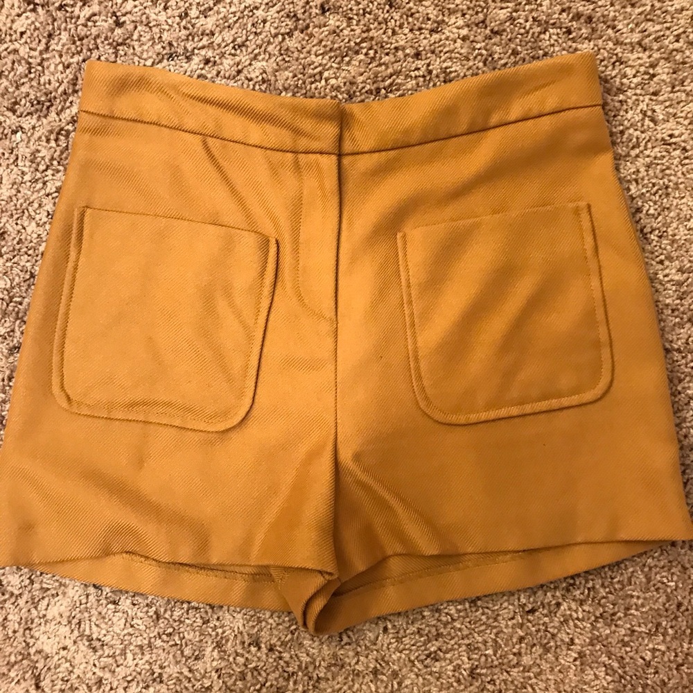 Topshop mustard gold shorts