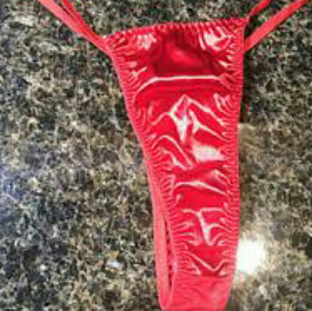 Nwot red satin thong