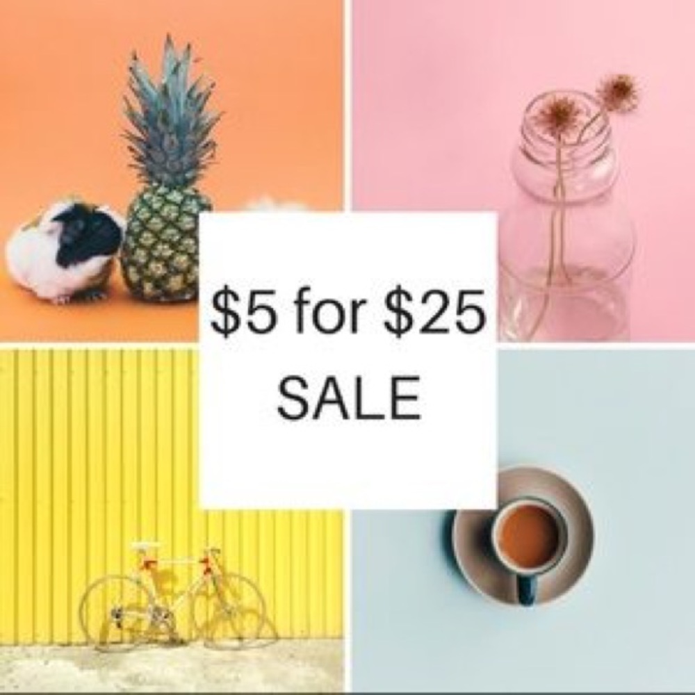 5 items for $25 😍😍