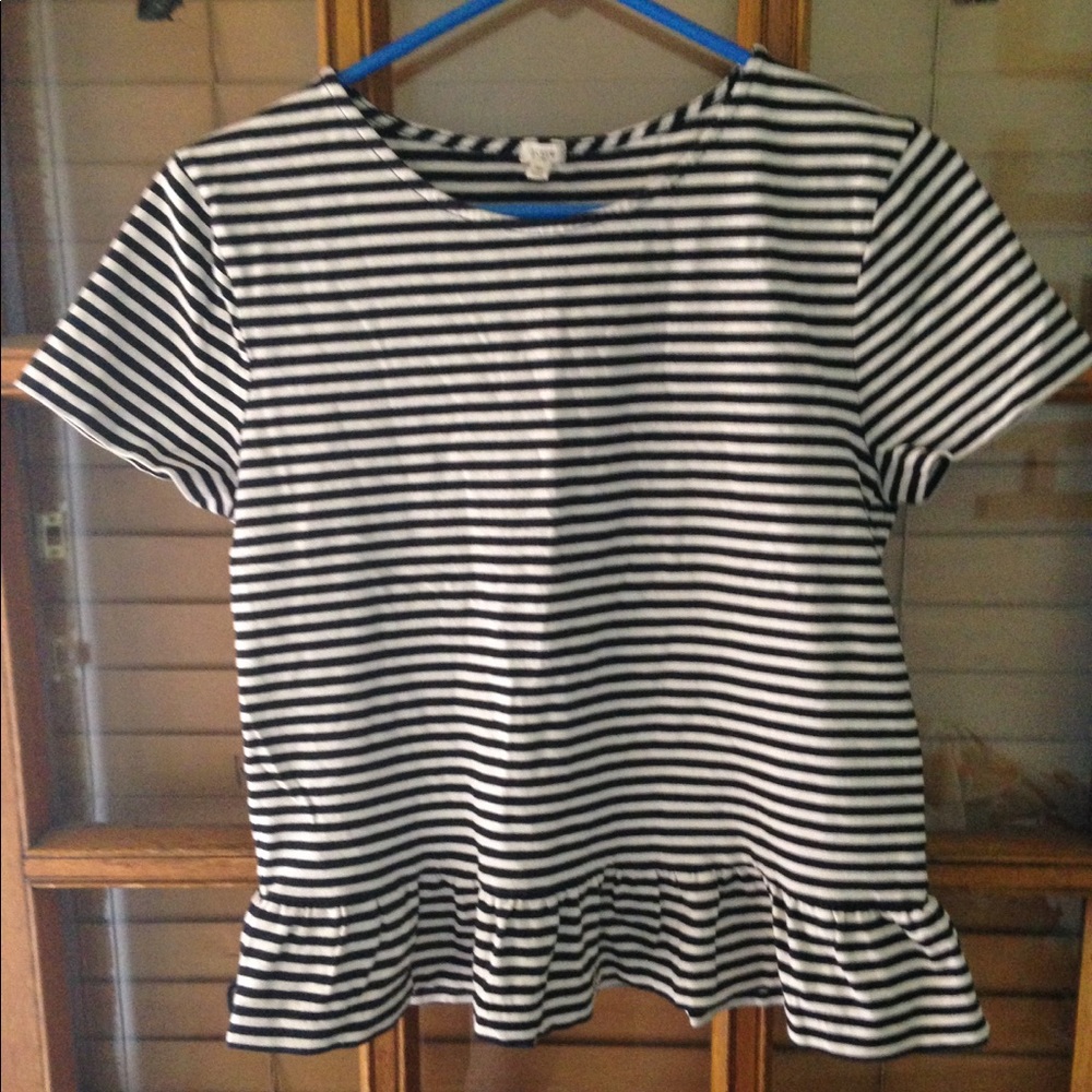 J. Crew Striped Peplum