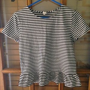 J. Crew Striped Peplum