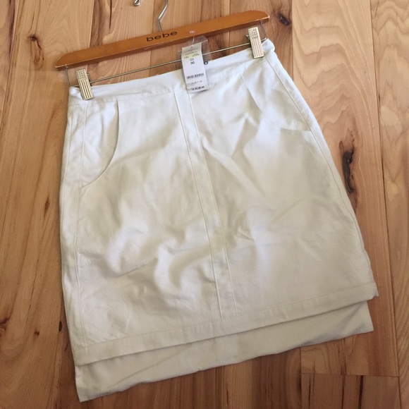 Bebe Off white leather skirt - Picture 1 of 4