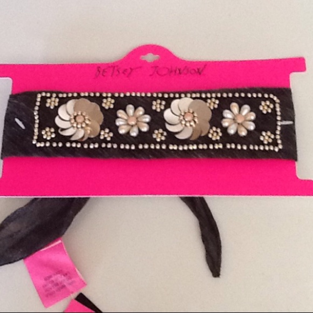Betsey Johnson Brown Beaded Bandana