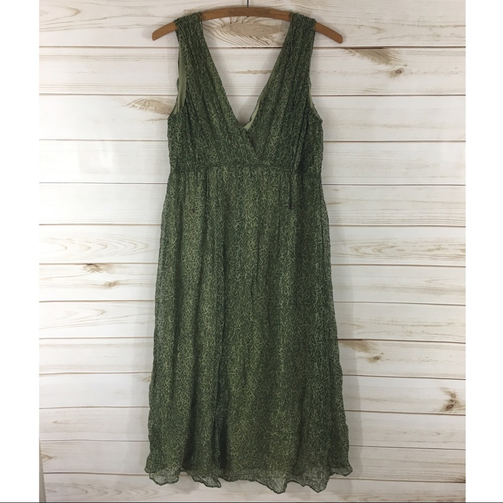 Jonathan Martin Green Silk Midi Dress Sz 8