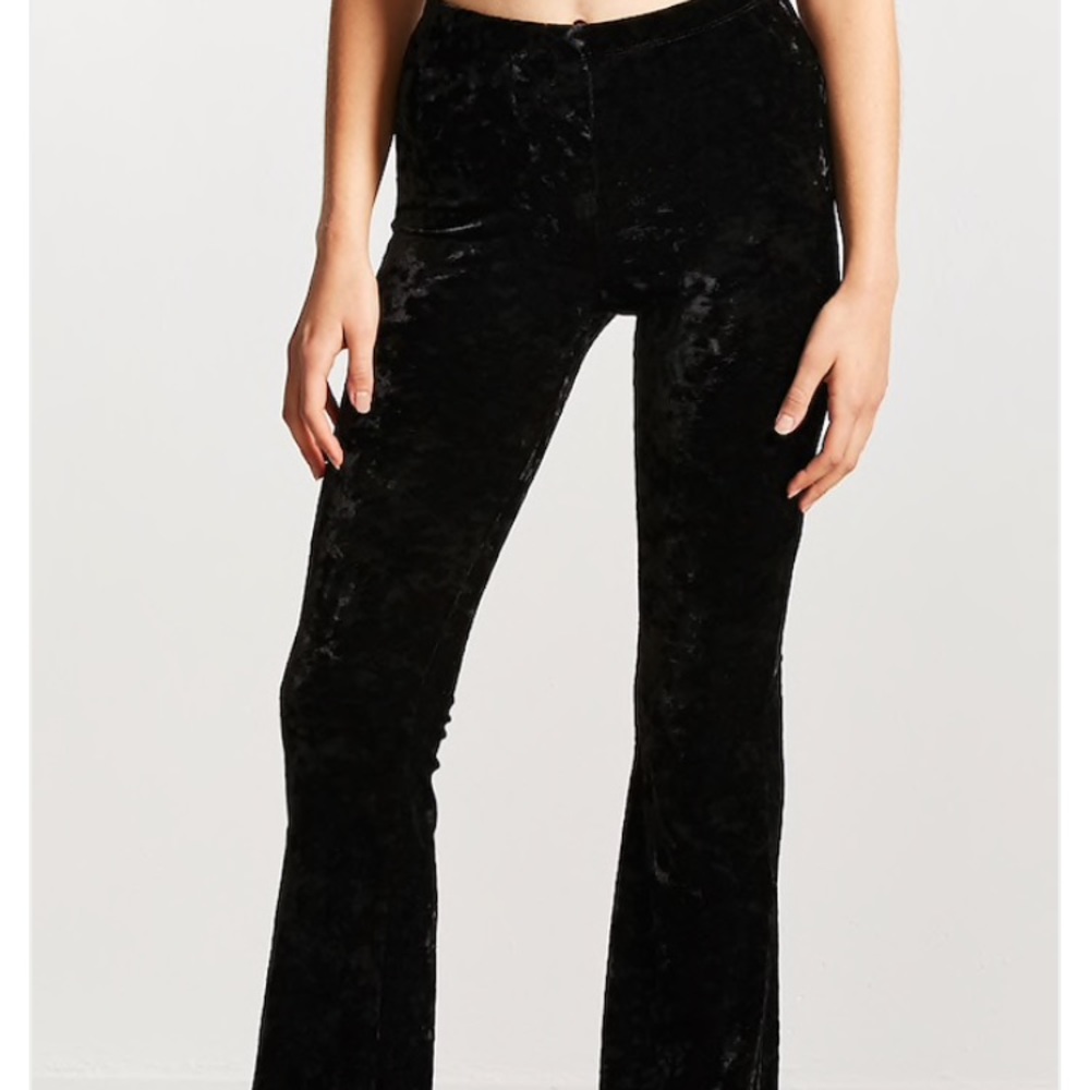 Flared Crushed Velvet Pants