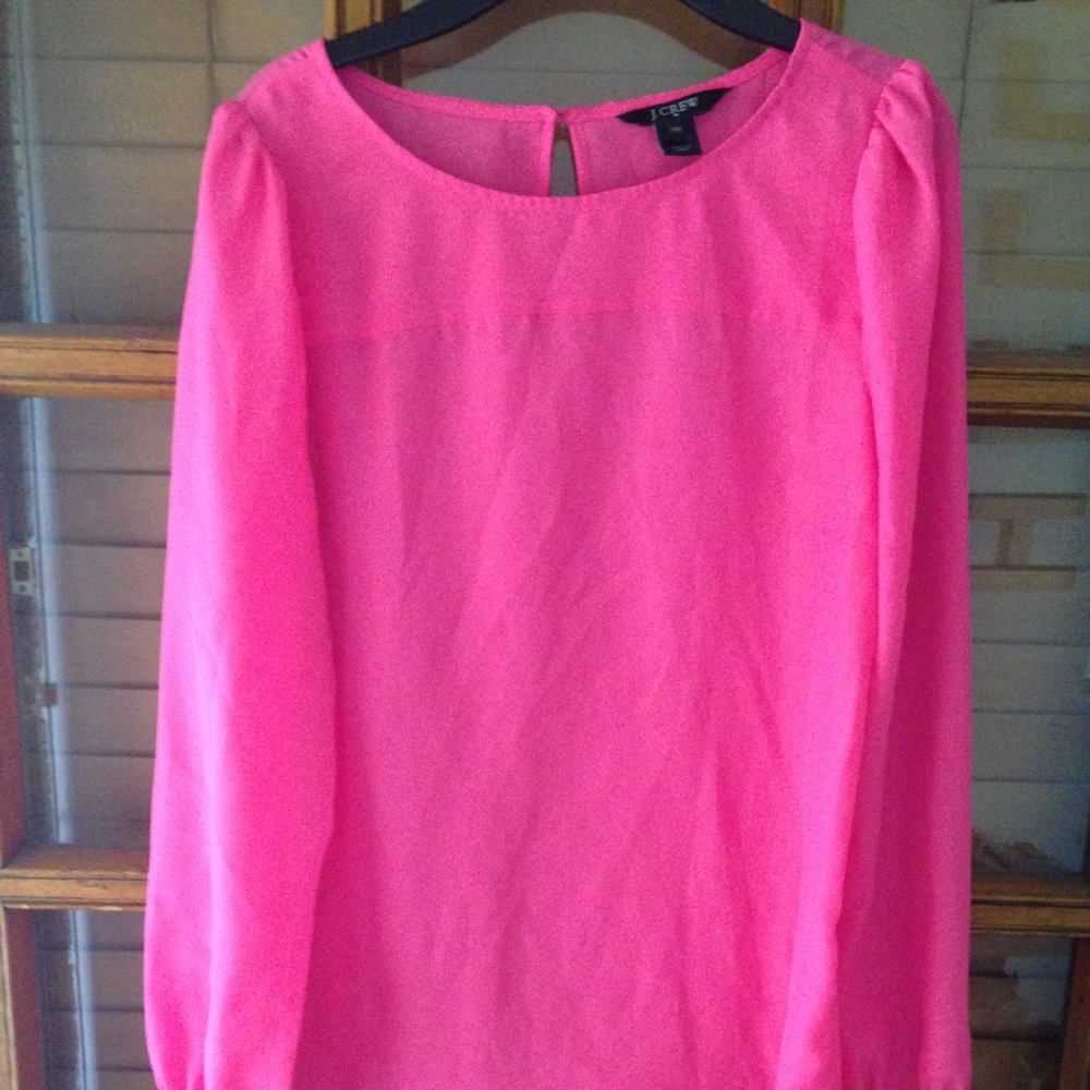 J. Crew Neon Pink Silky top