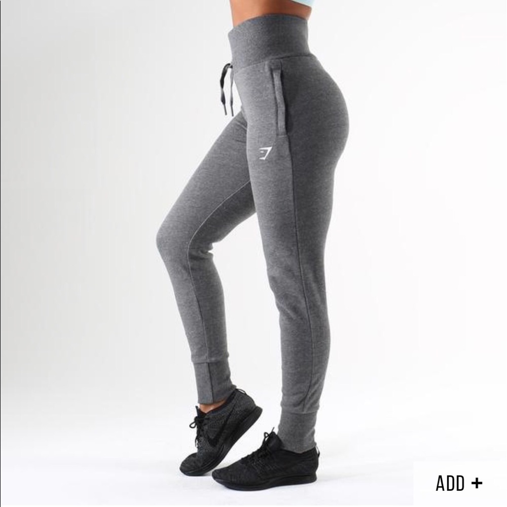 Gymshark High Waisted Joggers- Charcoal Marl- XS