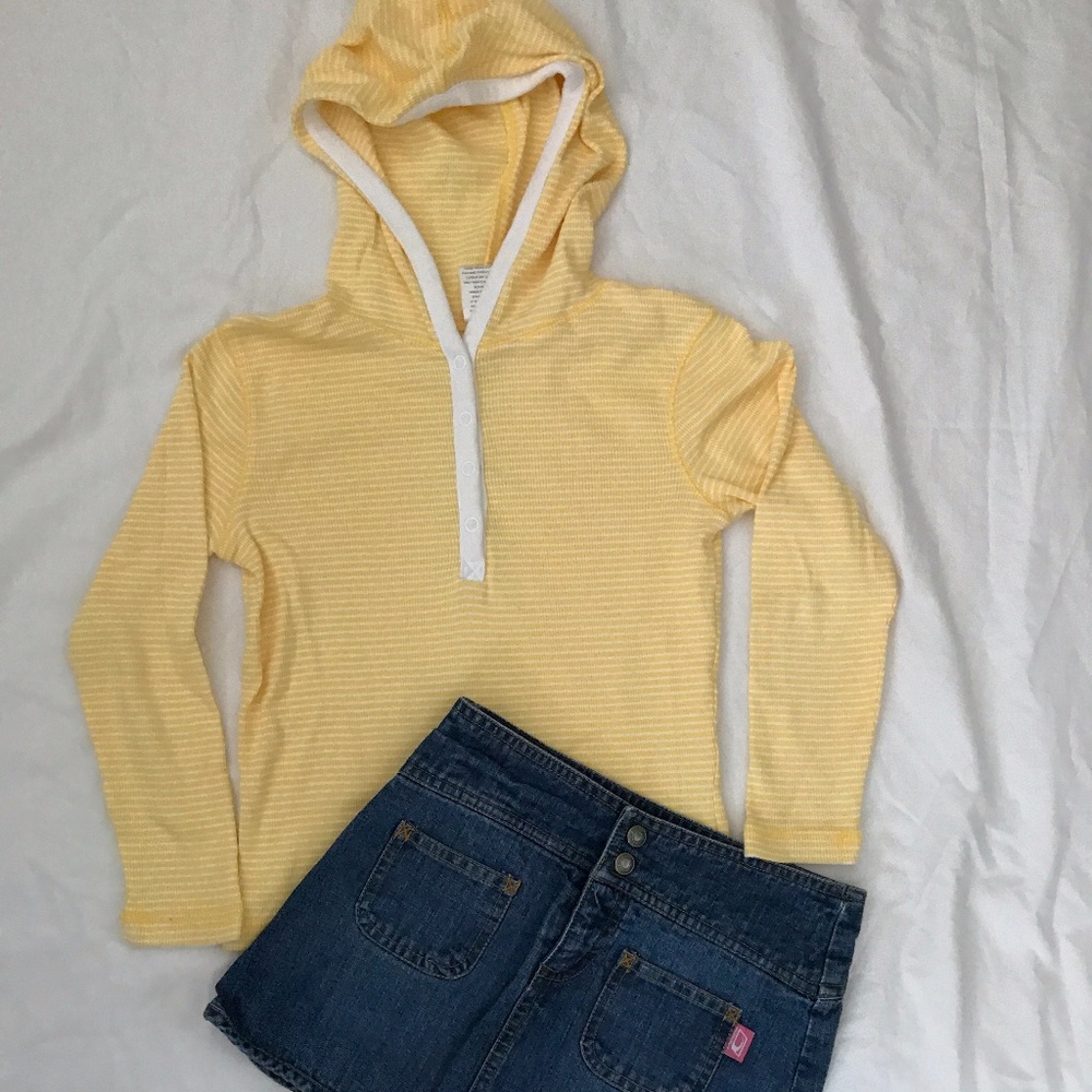 Gymboree Prep Club yellow hooded pullover shirt 6