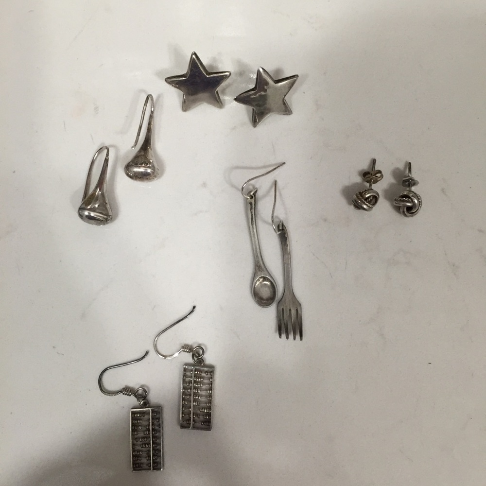 PRICE DROP!! Three pair silver earrings