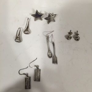 PRICE DROP!! Three pair silver earrings