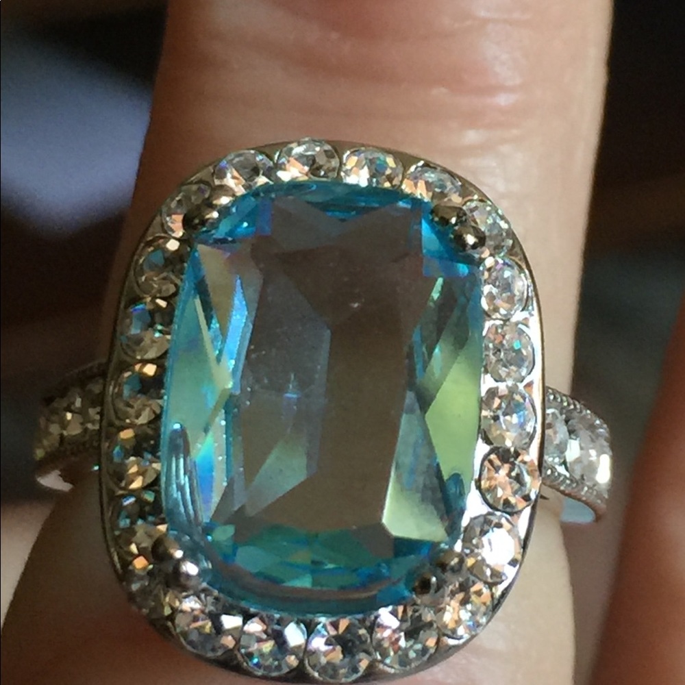 SS 925 Aquamarine ring