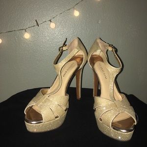 Gianni Bini Gold sparkle heels