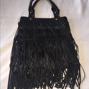 SOLD- Fringe Tassel Black Purse