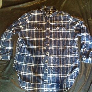 URBAN OUTFITTERS blue women's long flannel large