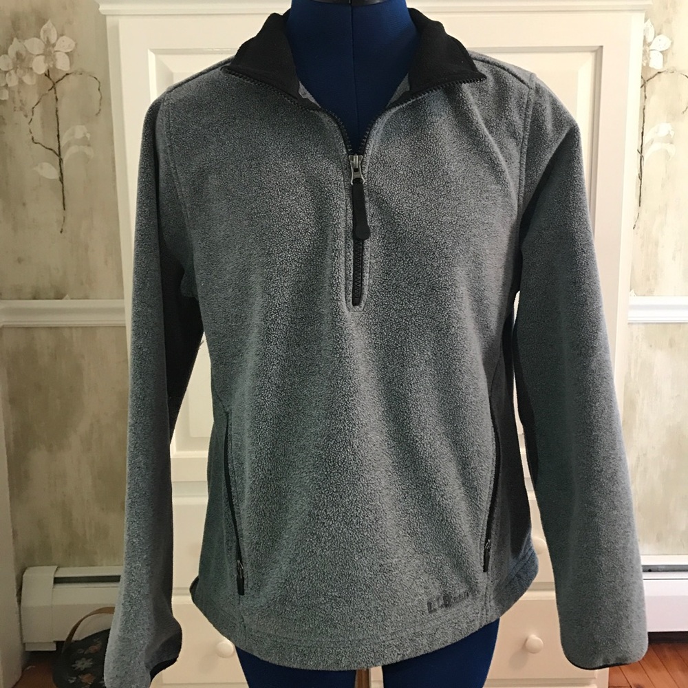 LL Bean Grey Quarter Zip Fleece