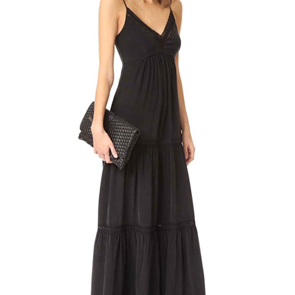 L'Agence gorgeous lace trim maxi dress