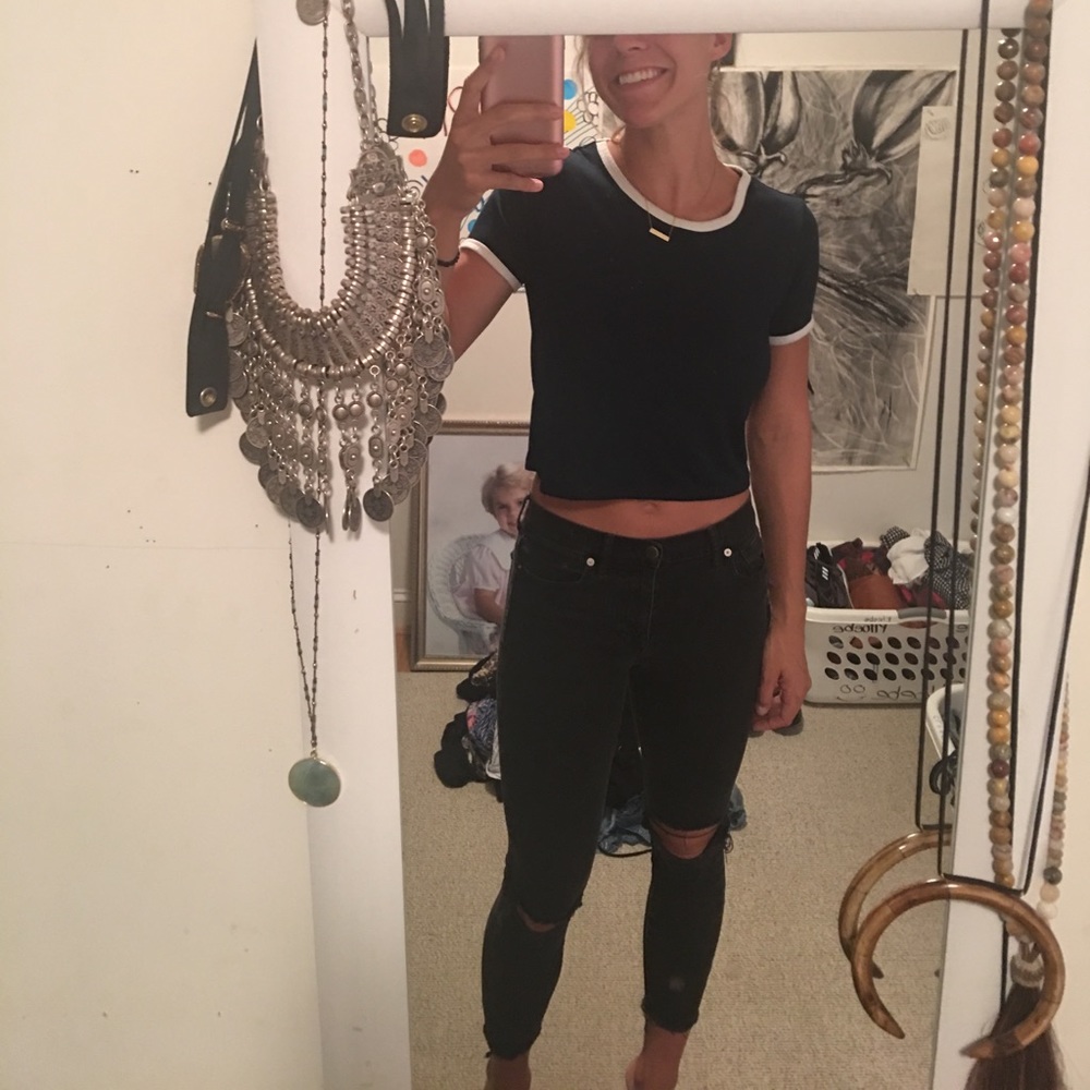 Top shop baseball tee crop top