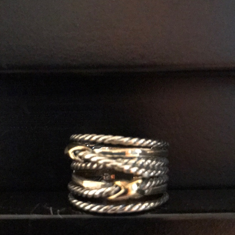 David Yurman Double Crossover Ring with 18K Gold