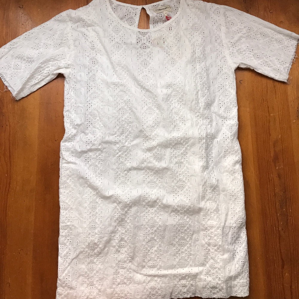 Current/Elliot oversized White Eyelet Tshirt Dress