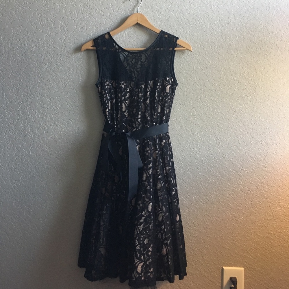 Formal black lace dress
