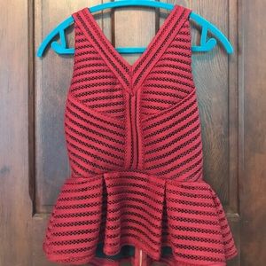 Red Peplum Top