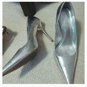Silver Aldo Pumps
