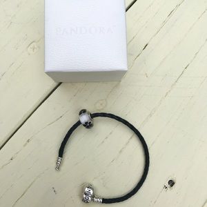 Black Leather Pandora Bracelet