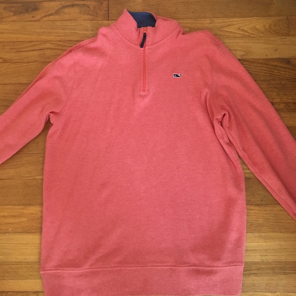 Nantucket Red Vineyard Vines Boys 1/4-Zip Pullover