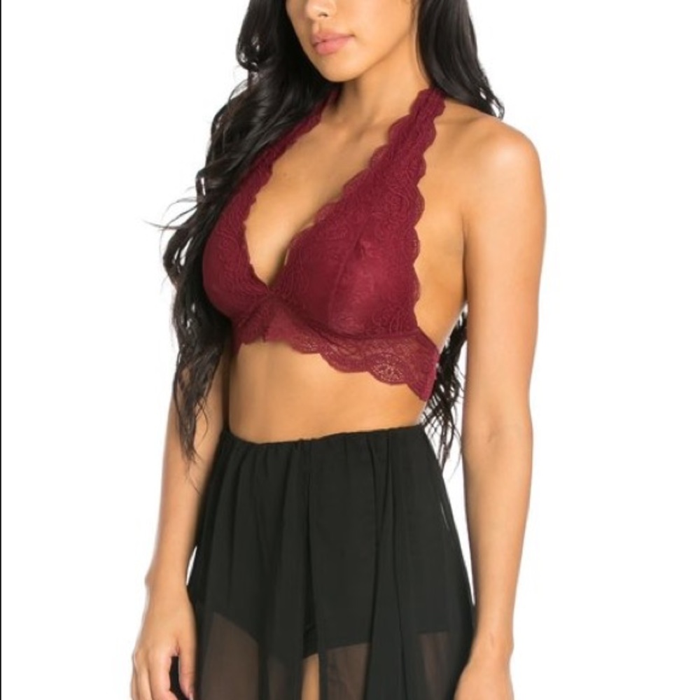 1 MORE💜 Burgundy Lace bralette - Picture 2 of 5
