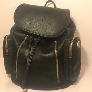 Forever 21 - Black Faux Leather Backpack
