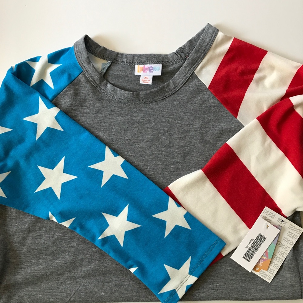 Rare! 🦄 Lularoe Stars & Stripes Randy Tee NWT