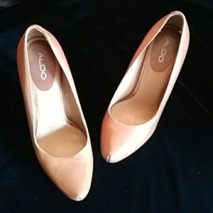 Aldo tan leather pumps - size 9B