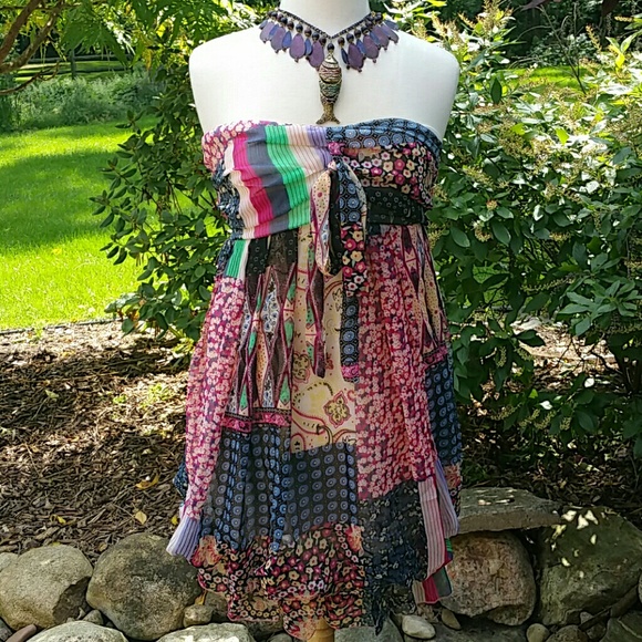 The Hanger Tops - Boho gypsy festival halter ruffle tunic top