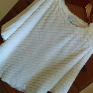 White Faux Fur Poncho