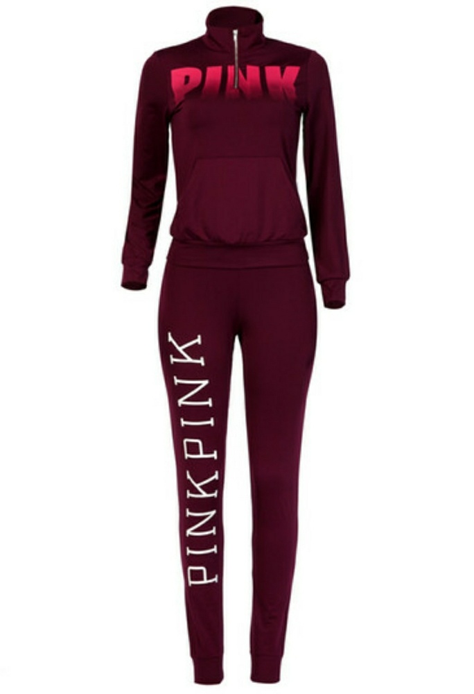Pink track suit