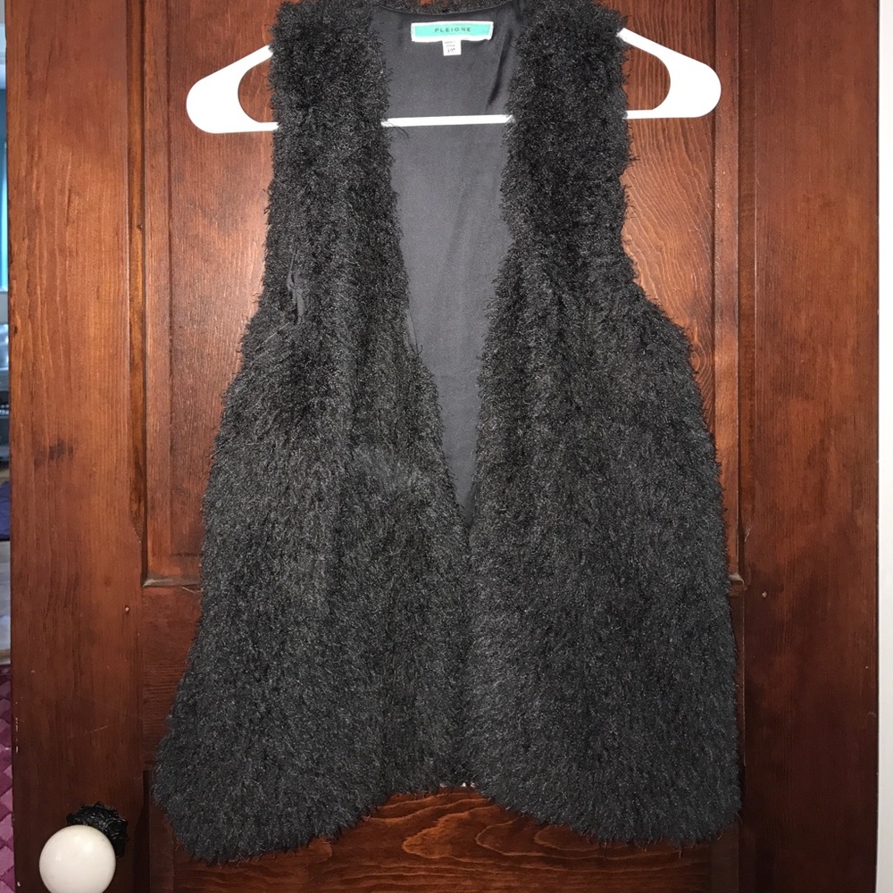 Dark Grey Faux Fur Vest