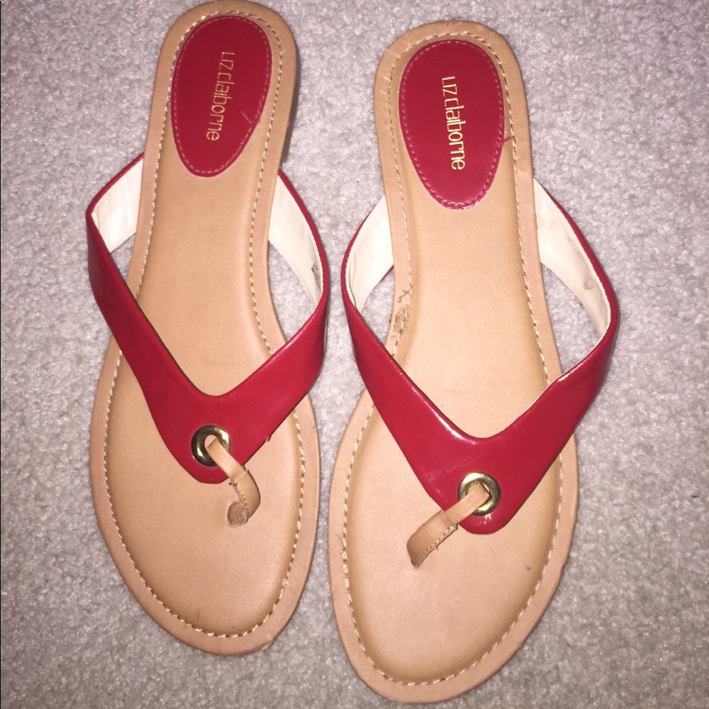 Liz Claiborne Red Sandals Size 10!